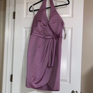 Elegant Halter Neck Purple Dress